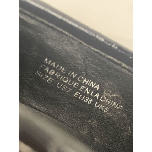 Urban Outfitters Lucy Croc Shiney Slip-on Faux Leather Loafer Block Heel Size 7 - Picture 14 of 14